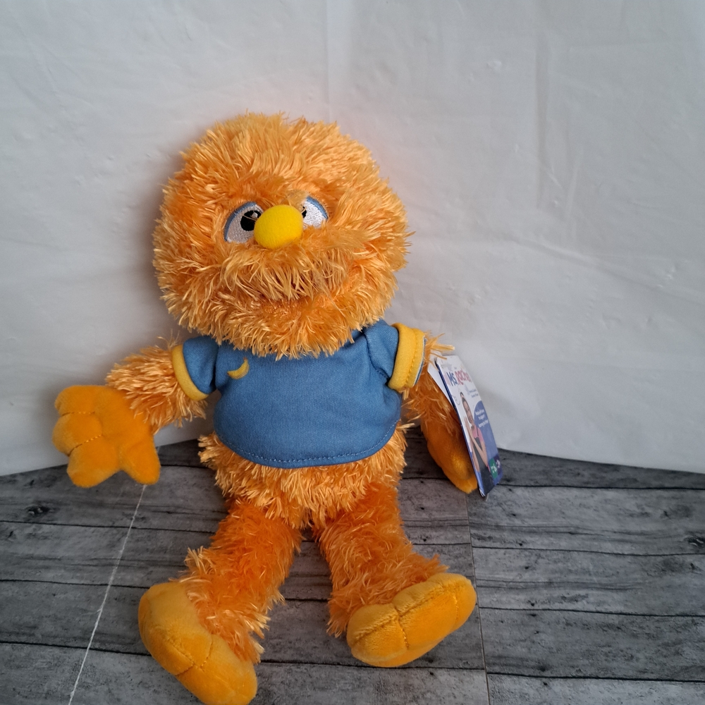 Ms Rachel Herbie Cuddle Orange Plush Stuffed Animal with Blue Shirt - Kids Toy